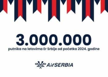 Tri miliona putnika na letovima Er Srbije od početka godine
