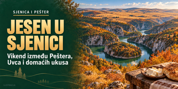 Ilustracija jesenjeg vikenda u Sjenici i na Pešteru.