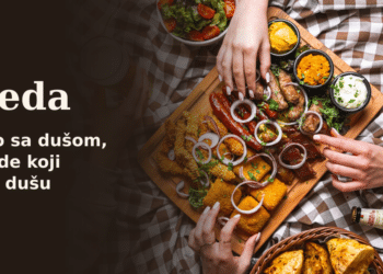 Restoran Greda — gurmanska plata sa mesom i prilozima, uz naslov „Mesto sa dušom, za ljude koji imaju dušu“.